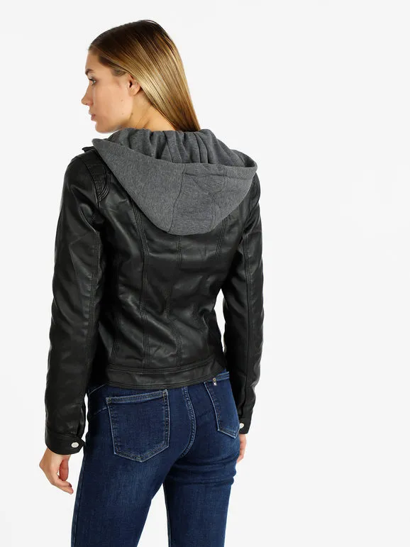 Solada Chaqueta de mujer de ecopiel con interior polar.