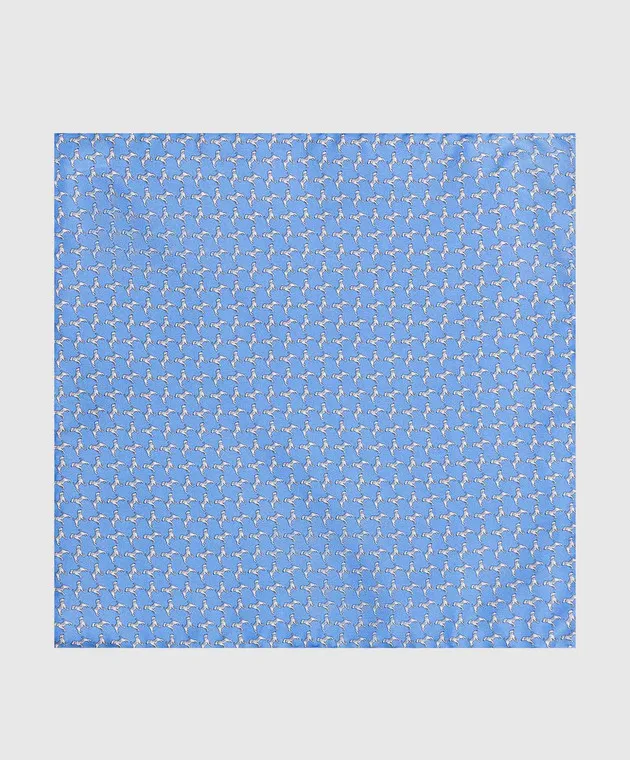 Stefano Ricci Children's blue silk set of patterned tie and shawl