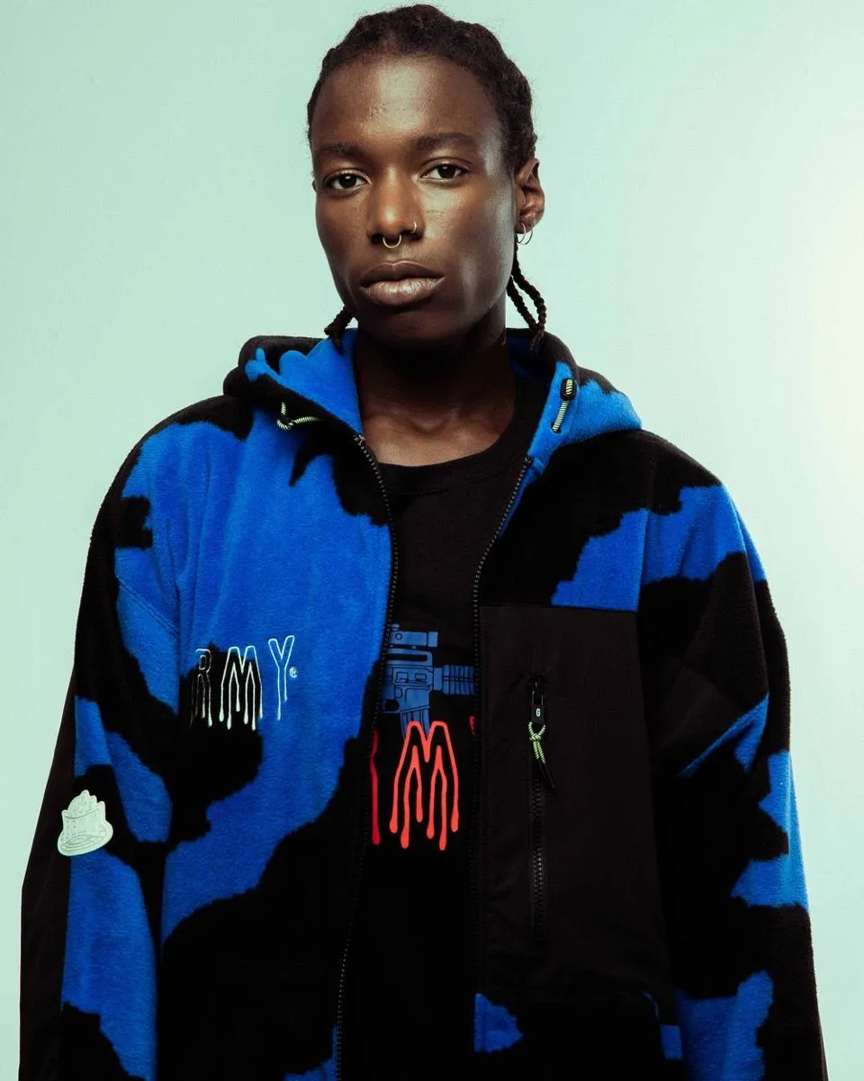 SUDADERA CAPUCHA GRIMEY BACK AT YOU ALL OVER PRINT POLAR  ROYAL BLUE | FW23
