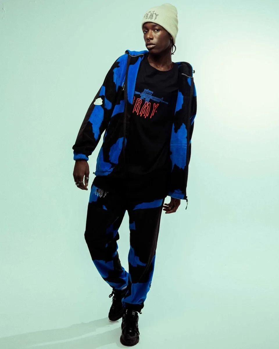 SUDADERA CAPUCHA GRIMEY BACK AT YOU ALL OVER PRINT POLAR  ROYAL BLUE | FW23