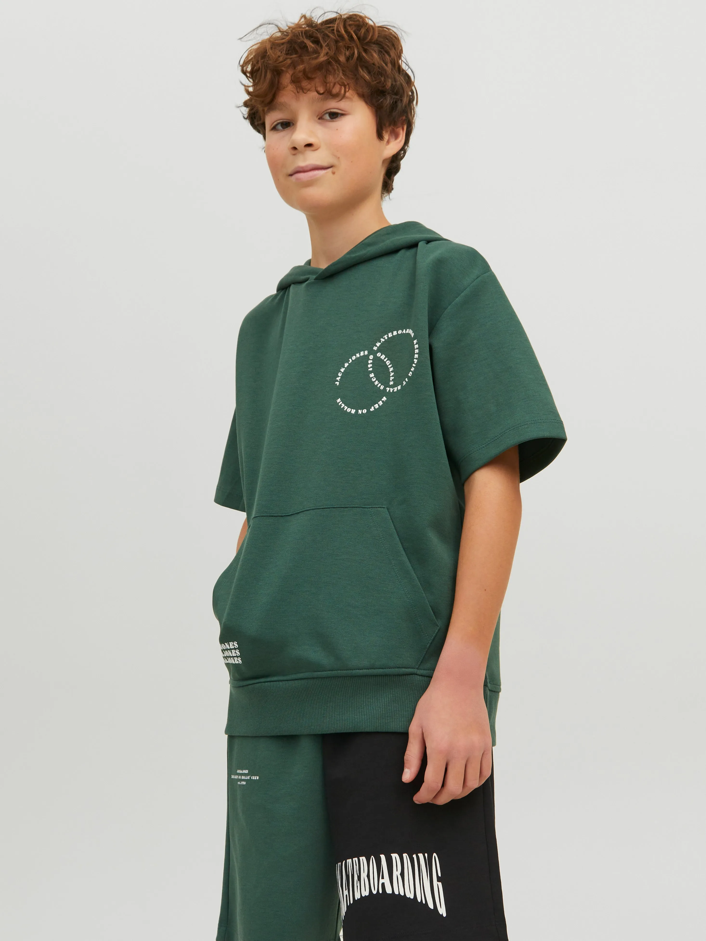 Sudadera con capucha Estampado Junior | Verde oscuro | Jack & Jones®