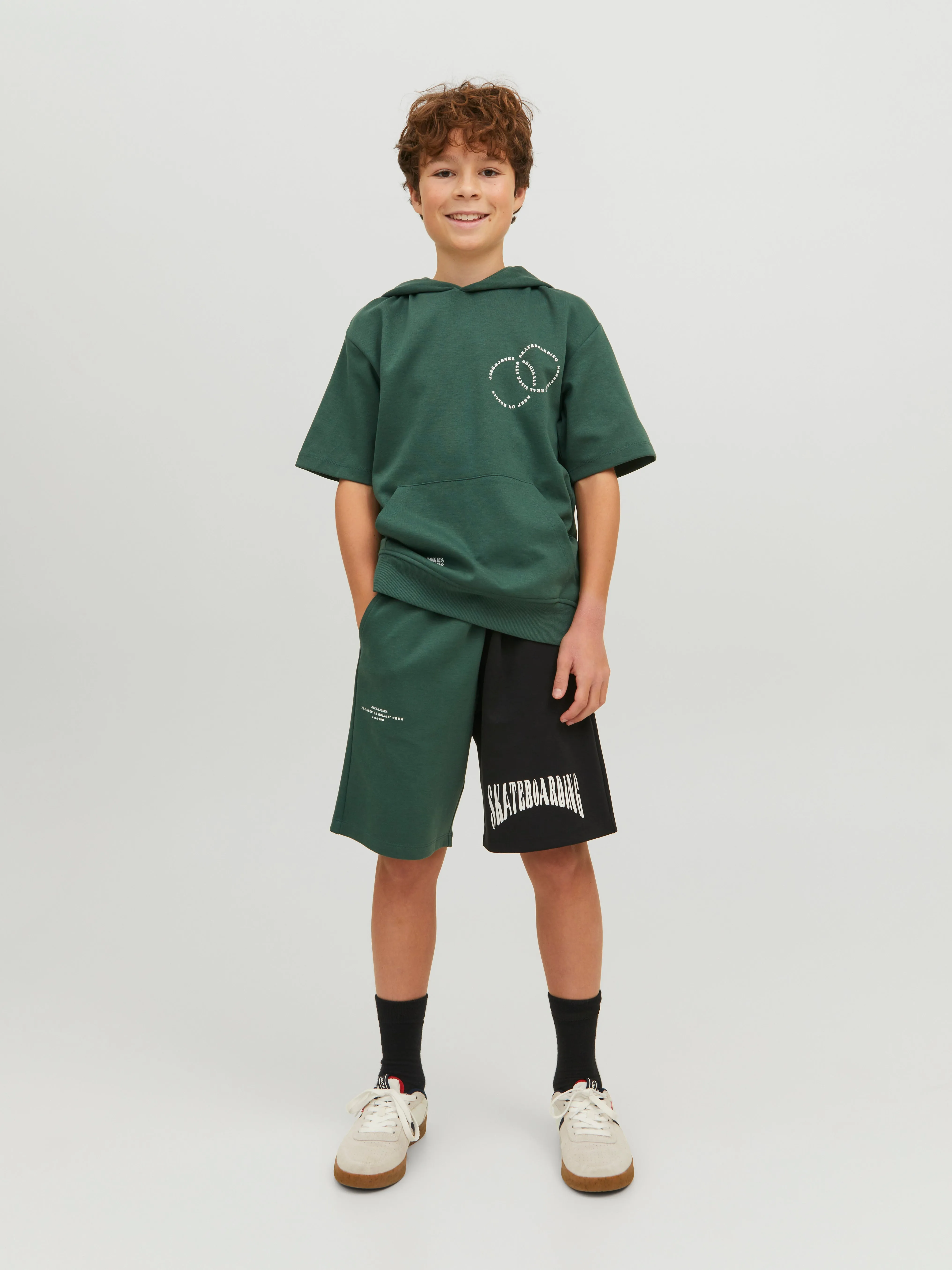 Sudadera con capucha Estampado Junior | Verde oscuro | Jack & Jones®