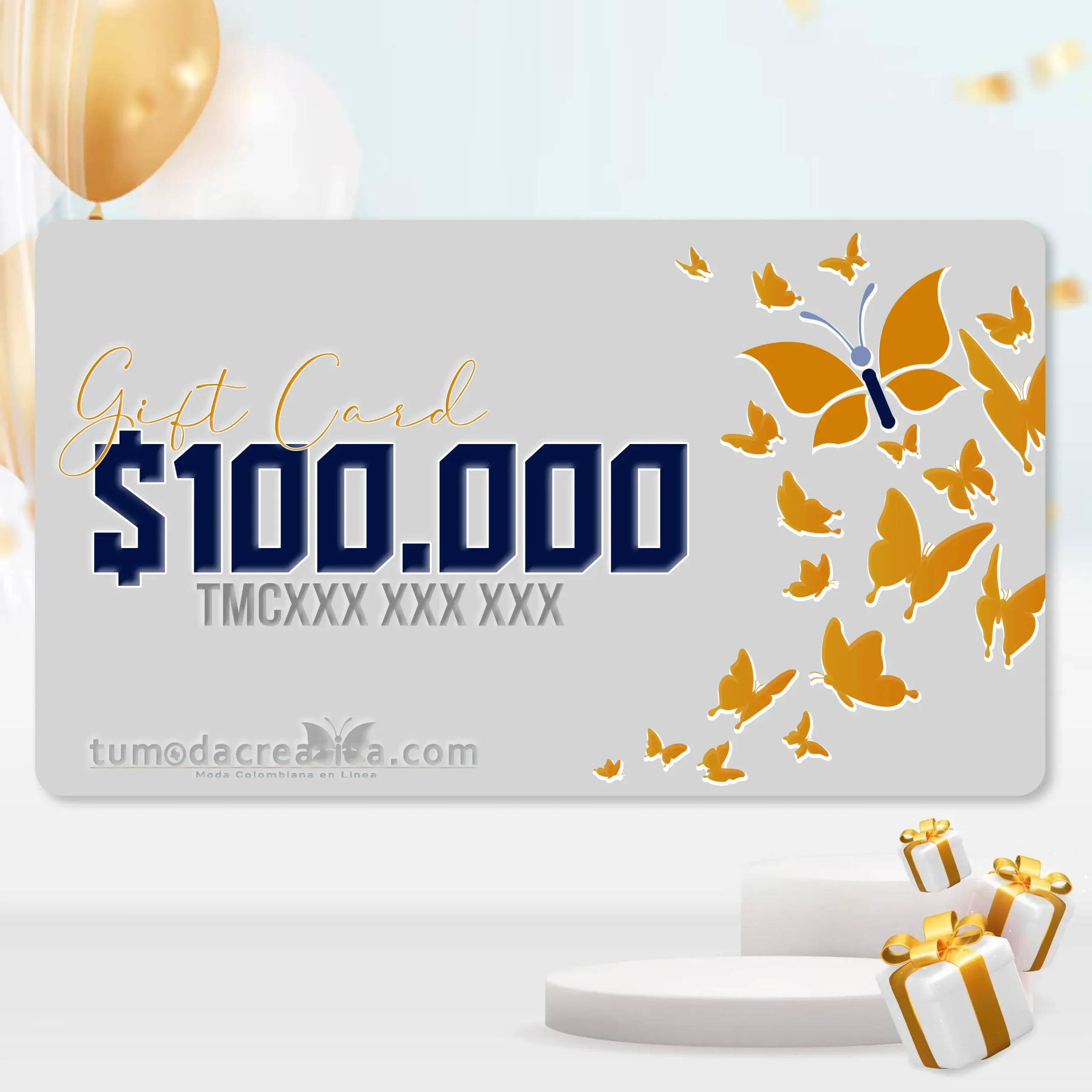 Tarjeta digital de regalo o gift card.