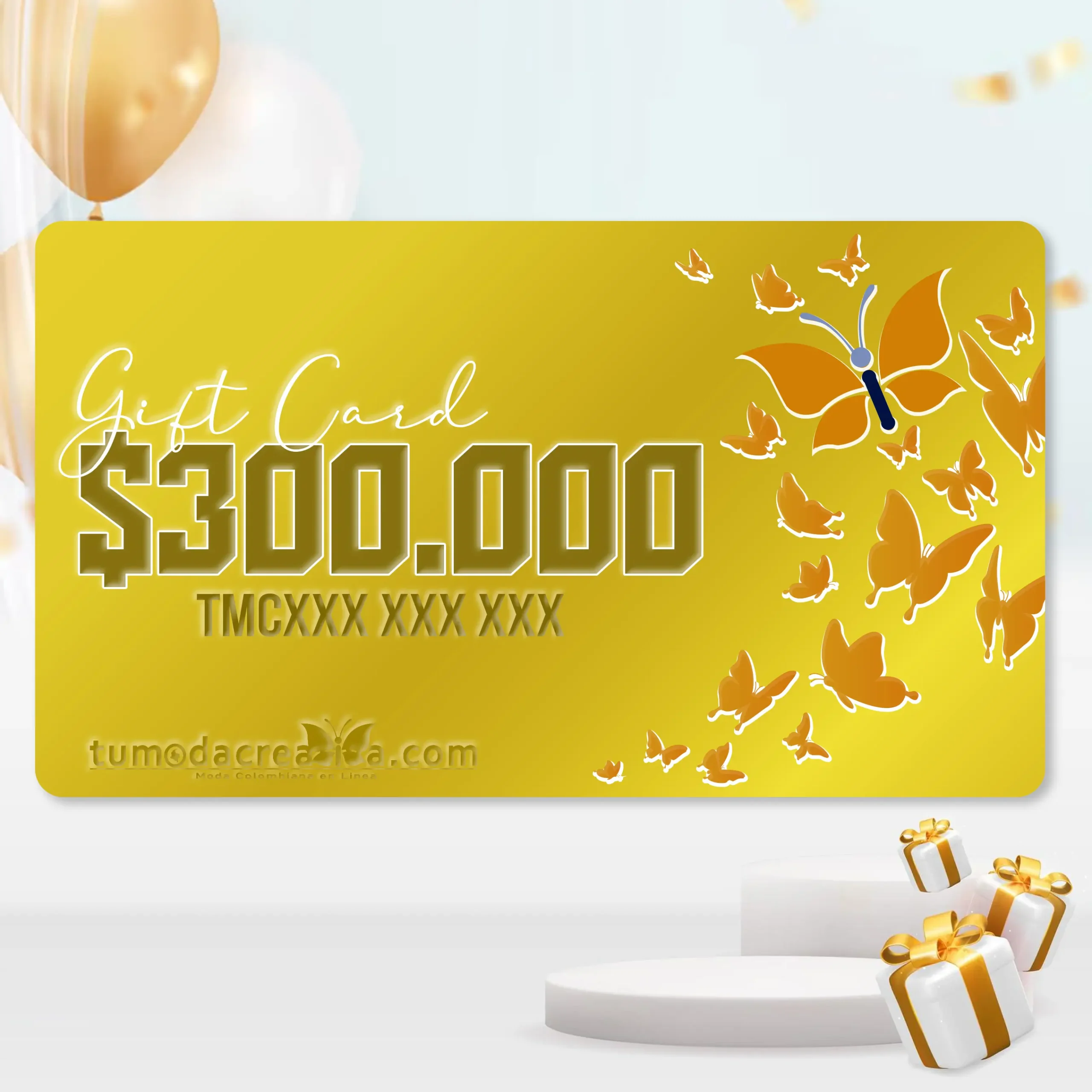 Tarjeta digital de regalo o gift card.