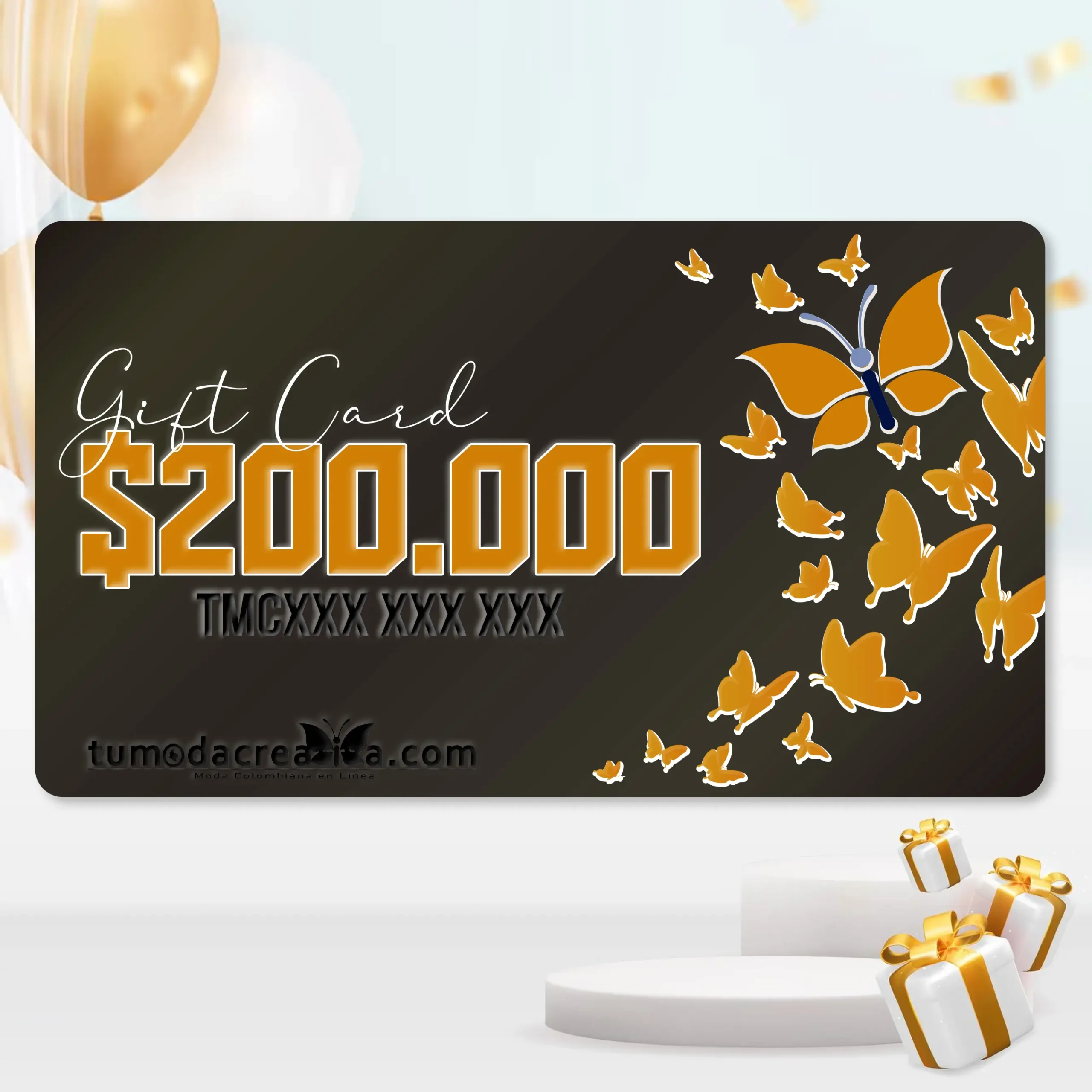 Tarjeta digital de regalo o gift card.