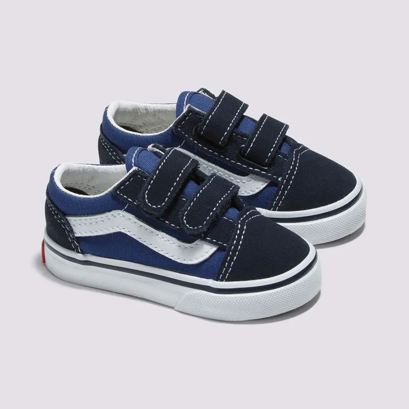 Tenis Clásicos De Velcro Azules Old Skool V Bebés Vans