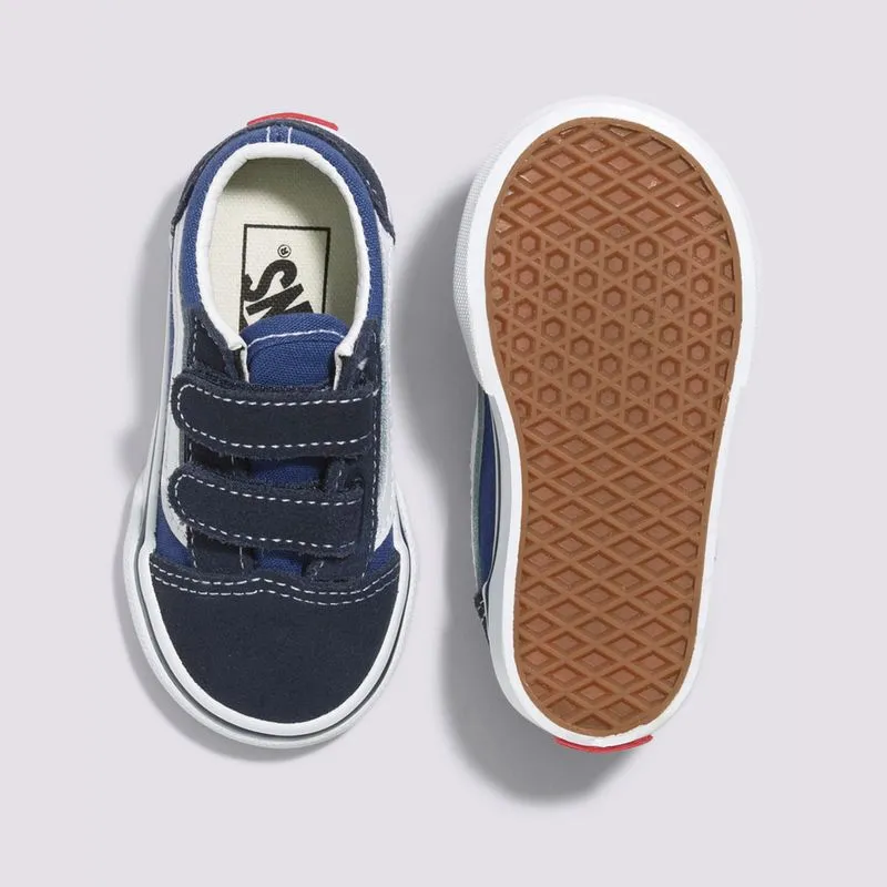 Tenis Clásicos De Velcro Azules Old Skool V Bebés Vans