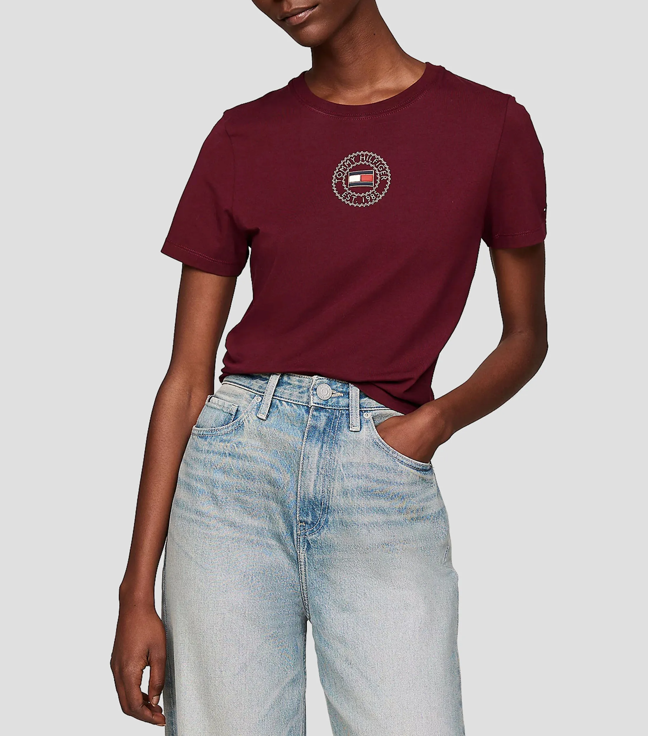 Tommy Hilfiger Playera con logo de manga corta Mujer