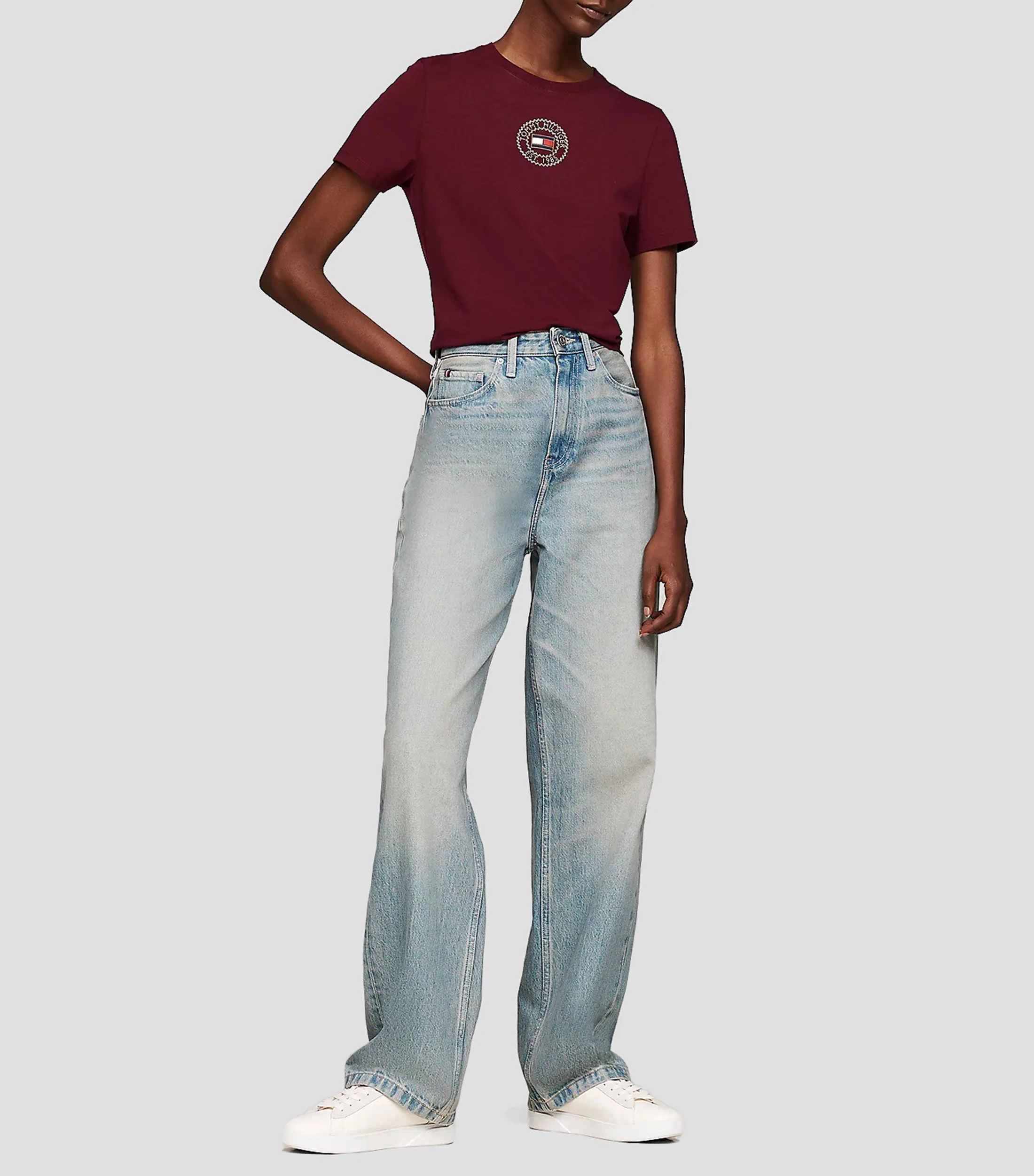 Tommy Hilfiger Playera con logo de manga corta Mujer