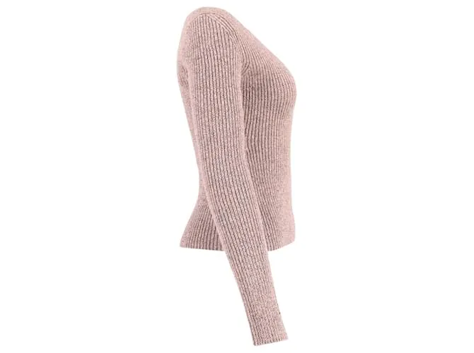 Top de punto con escote corazón en lana beige de Balenciaga Castaño 