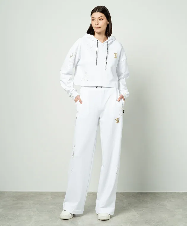 Twinset Actitude White sweatpants with logo