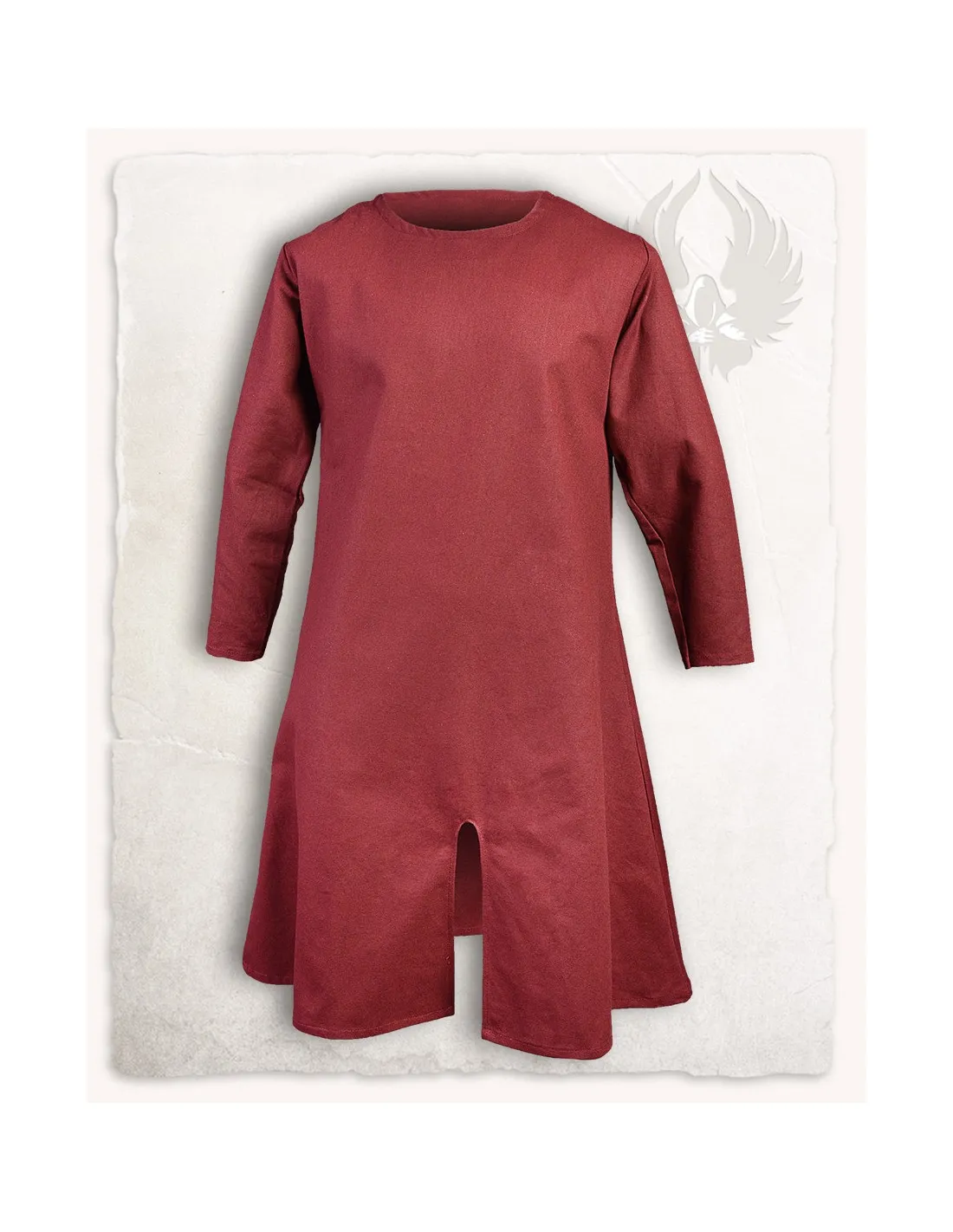 Túnica medieval larga en algodón burdeos modelo Wolfram