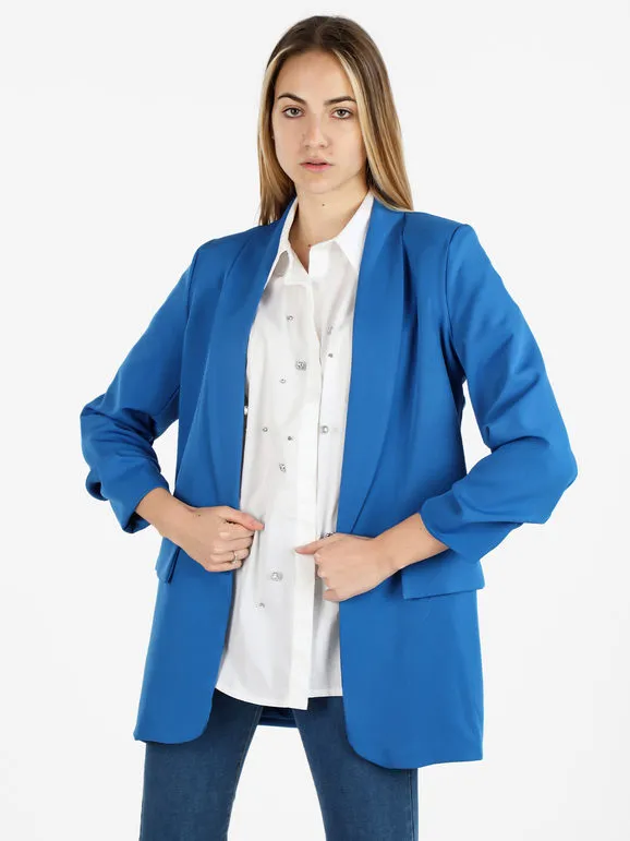 Vanita Blazer de mujer abierta con mangas fruncidas