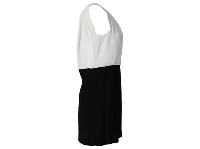 Vestido tubo sin mangas en seda negra con bloques de color de Sandro Paris Negro 