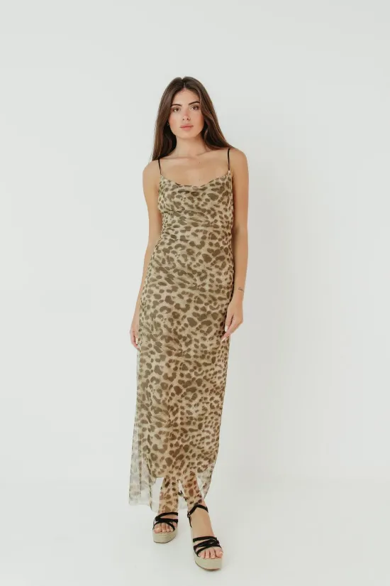 VESTIDO VOROSE  LEOPARDO
