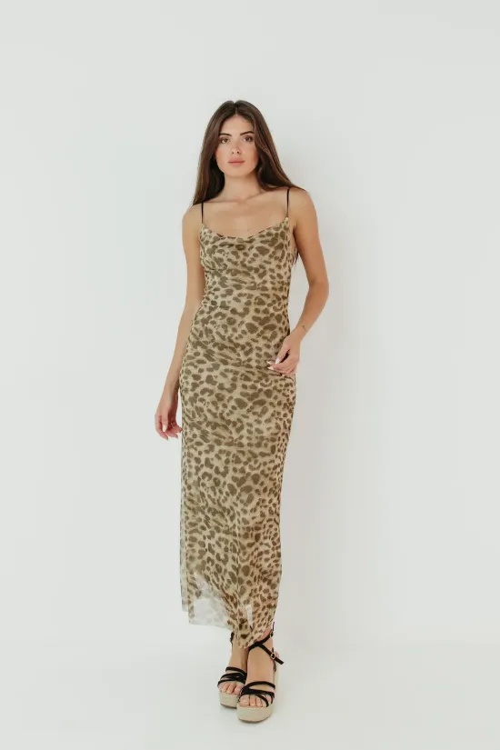 VESTIDO VOROSE  LEOPARDO