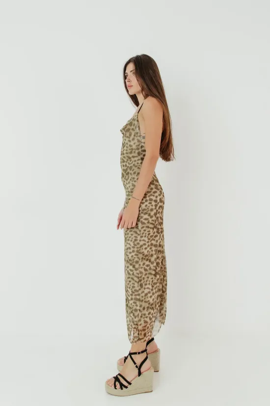 VESTIDO VOROSE  LEOPARDO