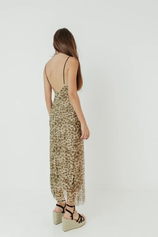 VESTIDO VOROSE  LEOPARDO