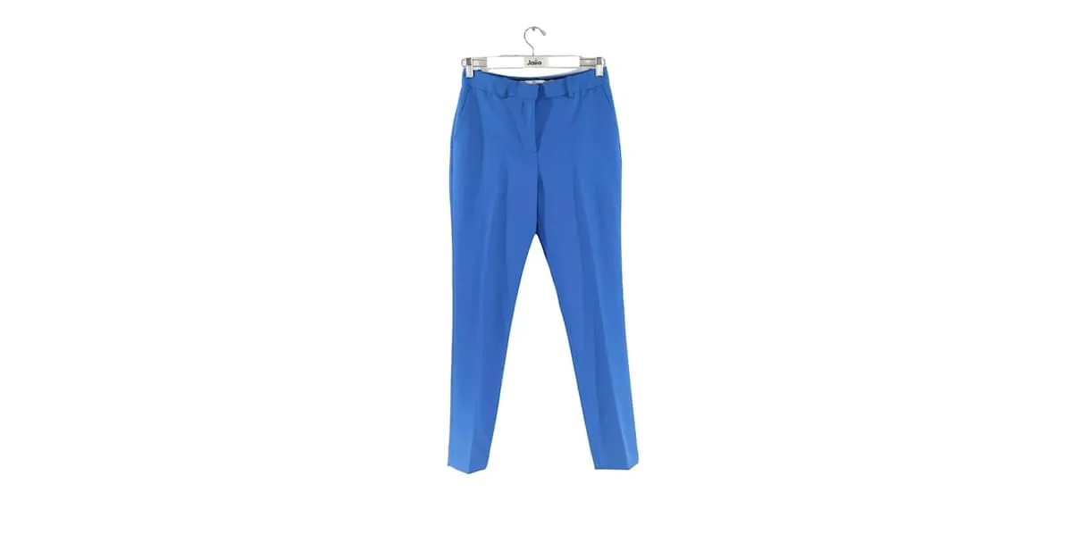 Victoria Beckham Pantalón recto de lana Azul 