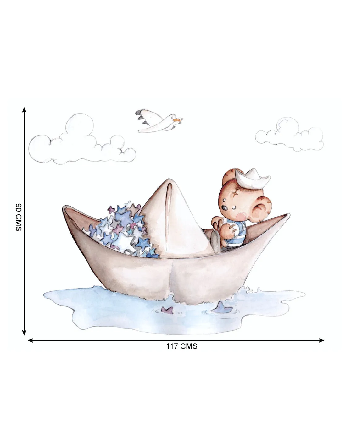 Vinilo infantil Barquito de papel de Sueños de cigüeña