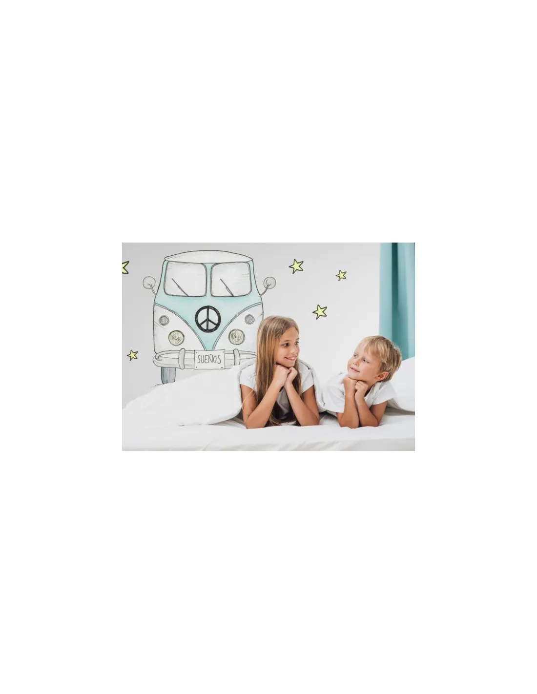 Vinilo infantil Furgoneta menta de Sueños de cigüeña