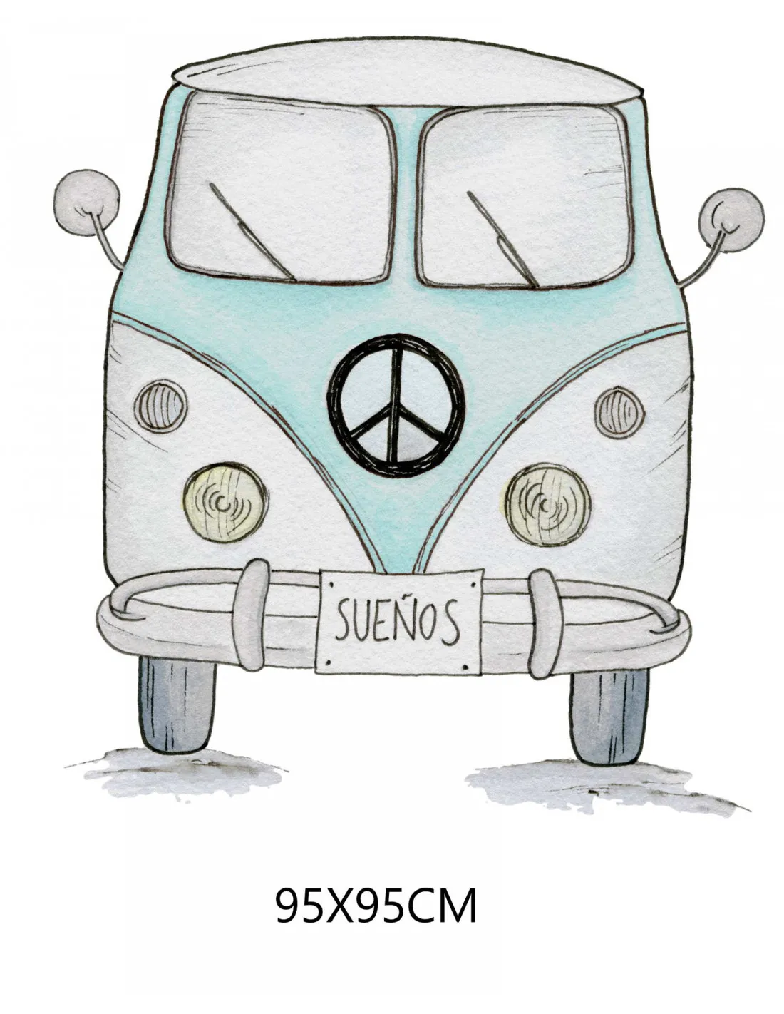 Vinilo infantil Furgoneta menta de Sueños de cigüeña