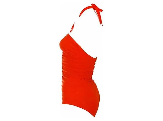WOLFORD, traje de baño elástico ajustado naranja. 