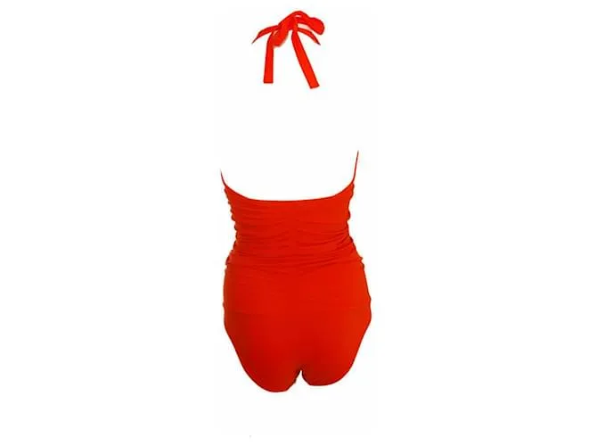 WOLFORD, traje de baño elástico ajustado naranja. 