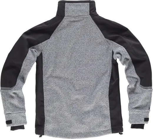 Workshell punto, combinada Gris Jaspeado / Negro