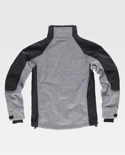 Workshell punto, combinada Gris Jaspeado / Negro