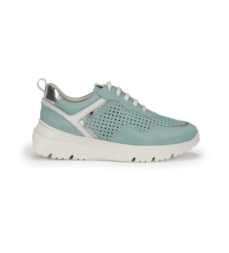 ZAPATILLAS DE PIEL EIRA F1680 AZUL ALTURA CUñA 5CM