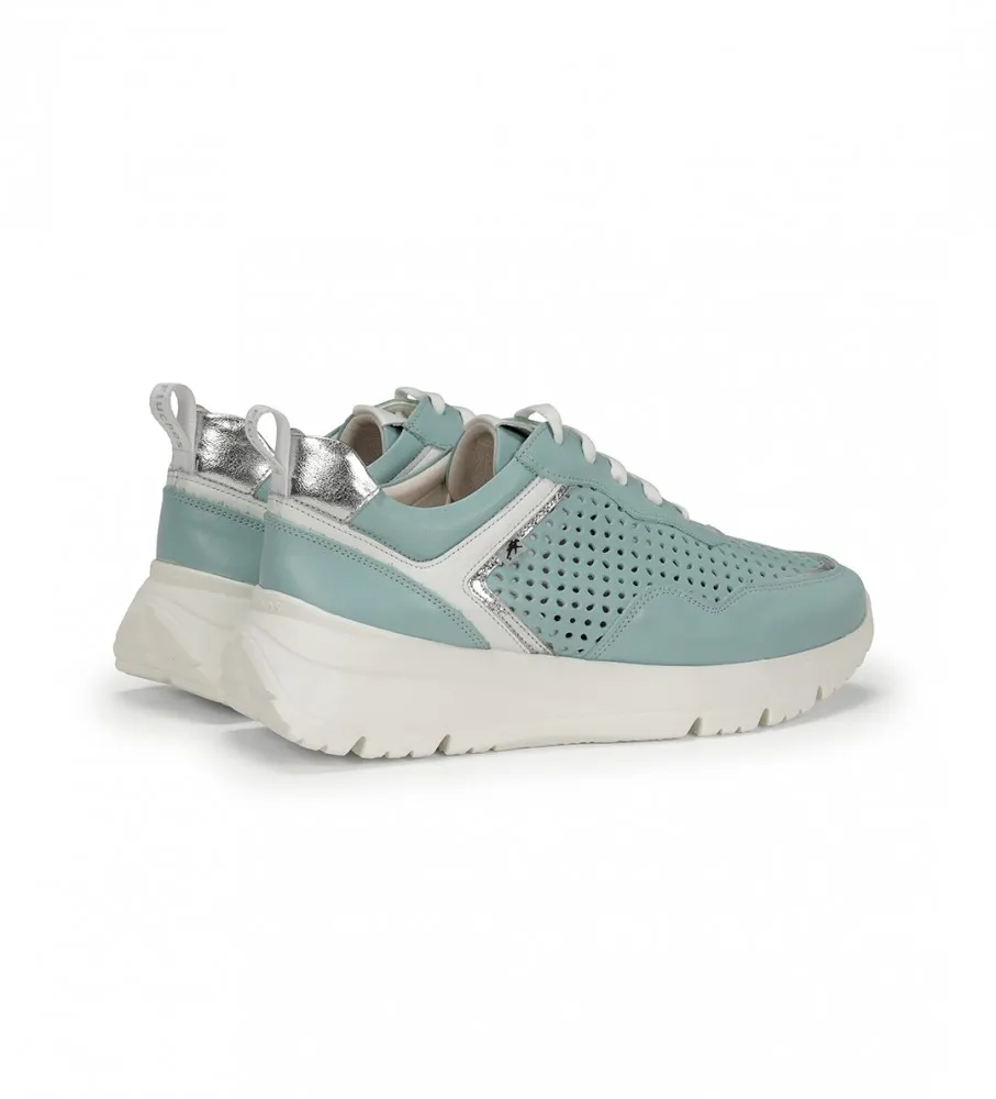 ZAPATILLAS DE PIEL EIRA F1680 AZUL ALTURA CUñA 5CM
