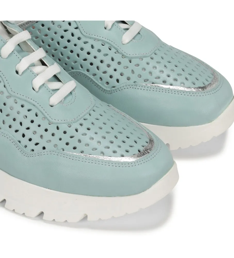 ZAPATILLAS DE PIEL EIRA F1680 AZUL ALTURA CUñA 5CM