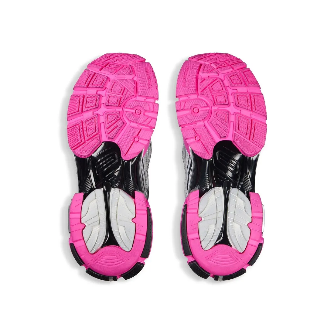 Zapatillas Runner para Mujer en Plateado/negro/rosa Fluo