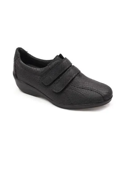 zapato 24hrs cuña velcro negro
