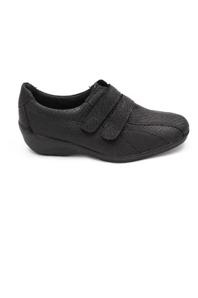 zapato 24hrs cuña velcro negro