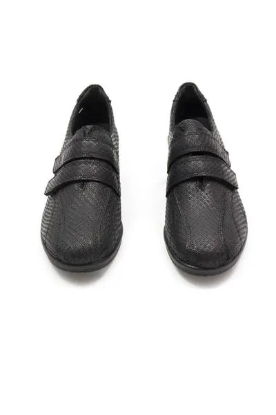 zapato 24hrs cuña velcro negro