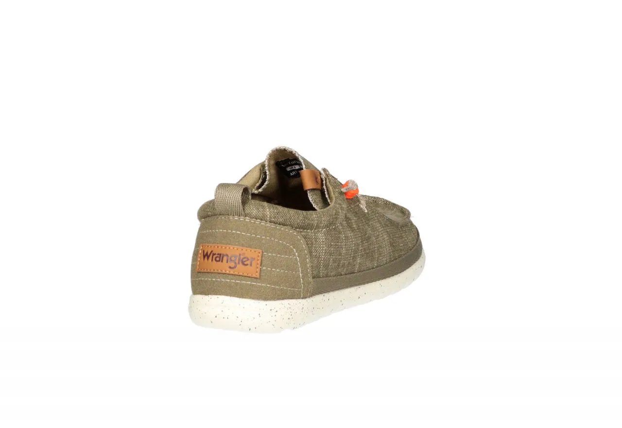 Zapato Cordon Lona Taupe Cordones Elasticos Piso Blanco Pintitas