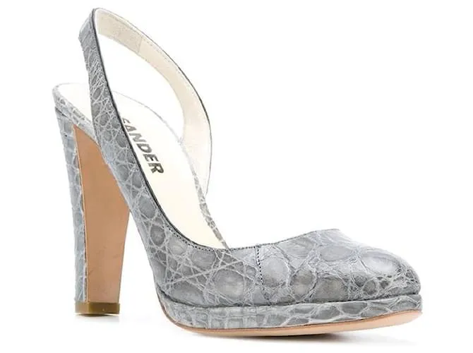 ZAPATOS DE CUERO GRIS JIL SANDER  AñOS 2000 