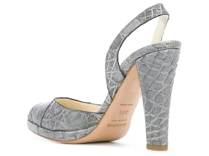 ZAPATOS DE CUERO GRIS JIL SANDER  AñOS 2000 
