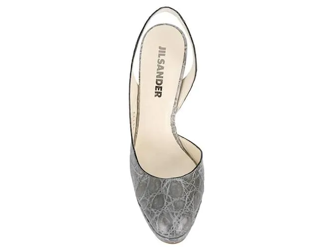 ZAPATOS DE CUERO GRIS JIL SANDER  AñOS 2000 